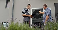 Contractor and Homeowner and HVAC Unit