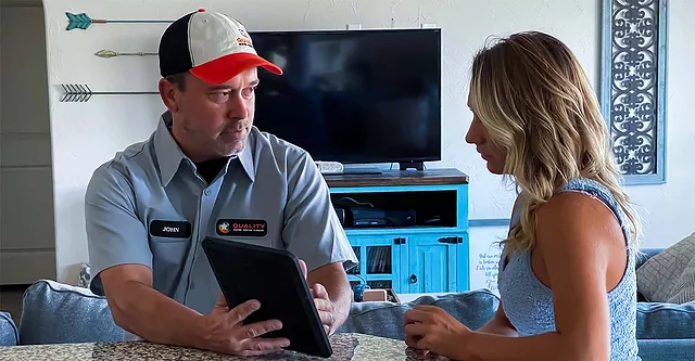 Contractor and Homeowner Making Decisions
