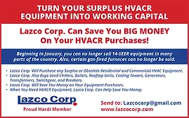TURN YOUR SURPLUS & USED HVACR EQUIPMENT INTO WORKING CAPITAL!
