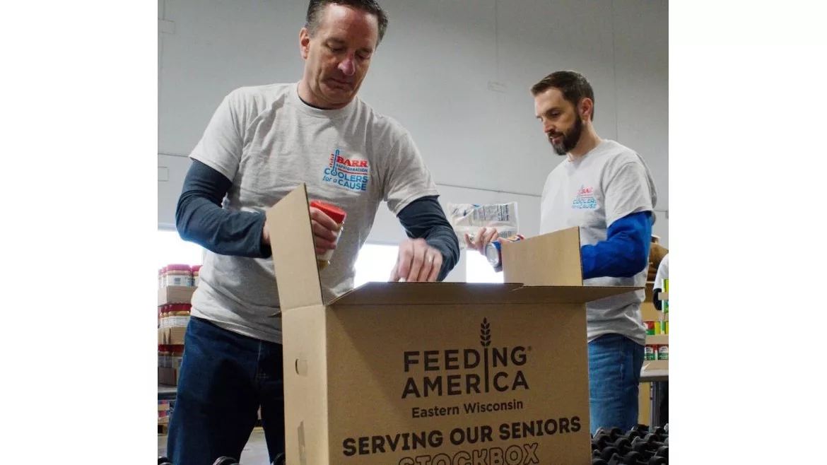 Barr Refrigeration folks at a food pantry