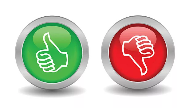 Thumbs up and down