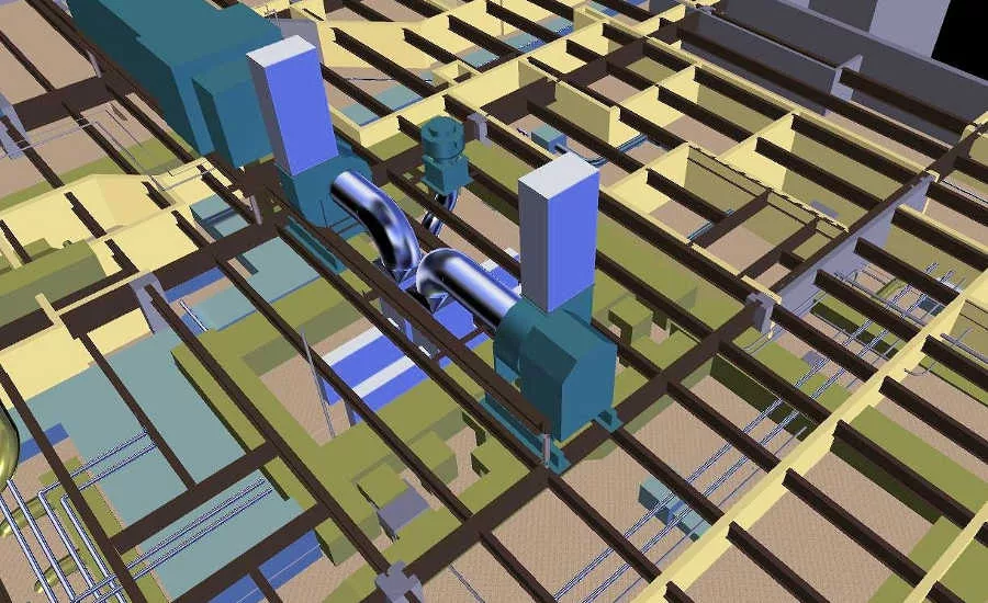 Building information system 3-D view of construction components
