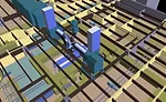 Building information system 3-D view of construction components