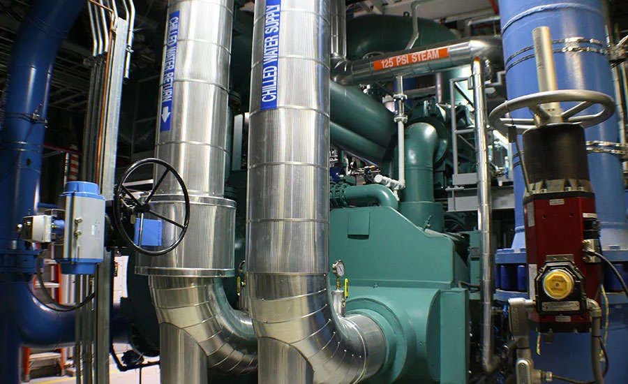 Four steam turbine-driven chillers