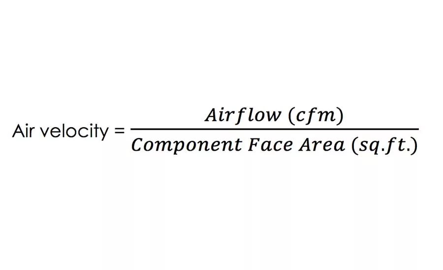 Face velocity equation