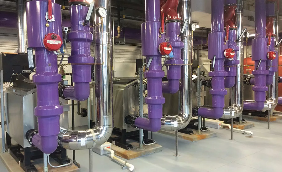 The interior of the distributed heating and chilled water plant