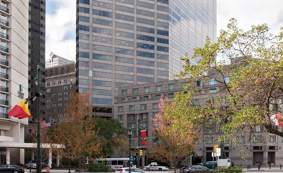 Built in 1983, One Logan Square is a 32-story office tower in Center City Philadelphia