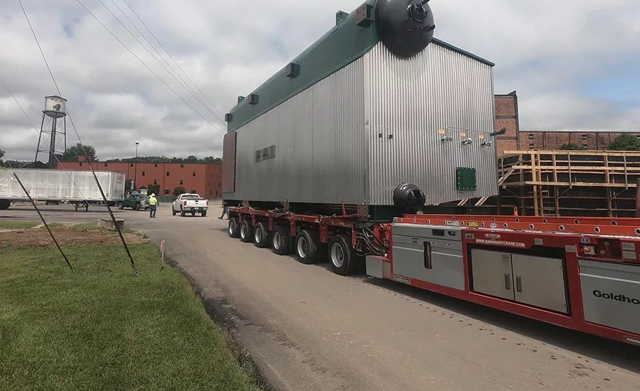 Once the boiler was unloaded on-site