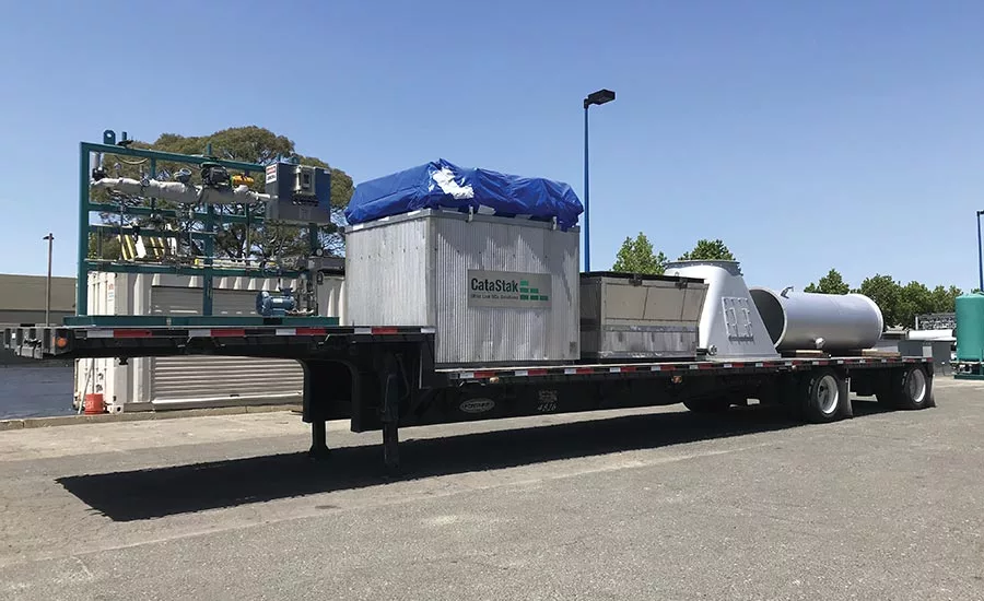 A flatbed shipment with all the temporary SCR system