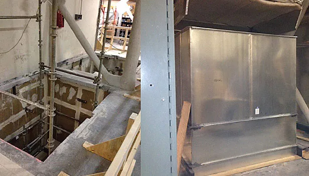 elevator shaft, return air riser shaft