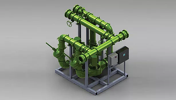 Integrated intelligent geothermal pump and control package.