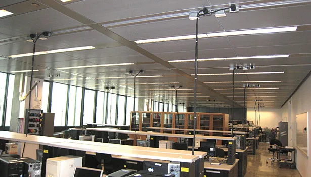 Radiant ceiling panels in an academic lab at Cooper Union help modulate the building's temperature, reduce energy consumption, and increase occupant comfort.