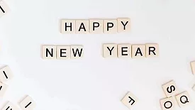 Happy New year scrabble letters