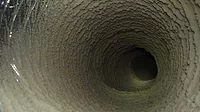 A dirty air duct. A dirty air duct.