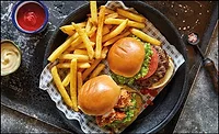 burger and fries burger and fries