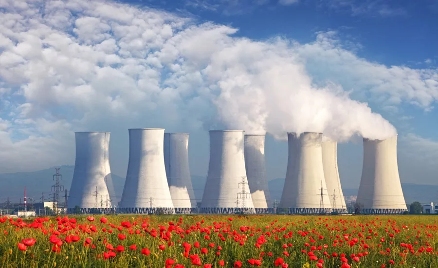 building emitting gas
