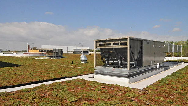 green roof and premium efficiency air cooled DX