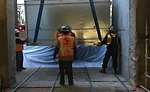 This view from an underground rigging and assembly area