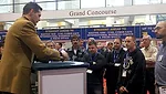 Each year, AHRI brings entertainment and information to AHR Expo attendees. The gentlemen pictured are enjoying a magic show at AHRIÃ¢??s booth from a past conference.