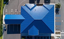 Navy federal blue metal roof