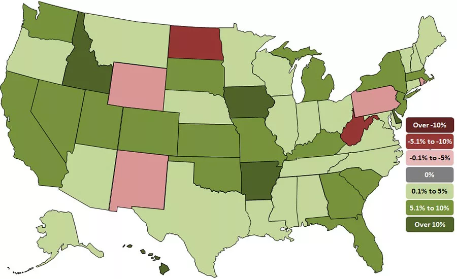 State employment map