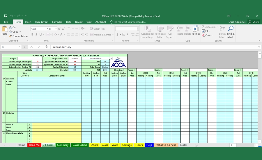 ACCA Manual J spreadsheet